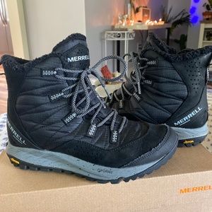 MERRELL ANTORA SNEAKER BOOT WATERPROOF BLACK WOMEN size 7